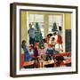 "Classroom Christmas", December 8, 1951-John Falter-Framed Giclee Print