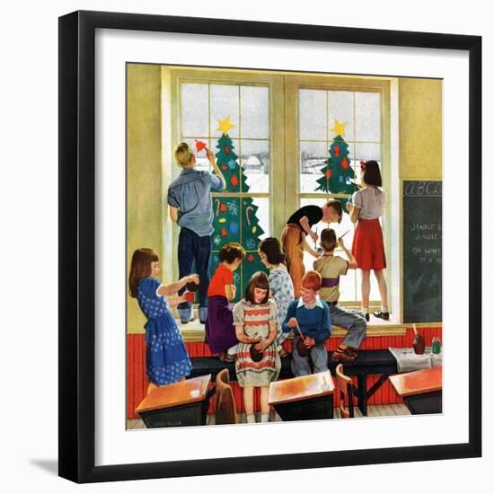 "Classroom Christmas", December 8, 1951-John Falter-Framed Giclee Print