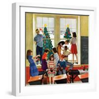 "Classroom Christmas", December 8, 1951-John Falter-Framed Giclee Print