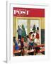 "Classroom Christmas" Saturday Evening Post Cover, December 8, 1951-John Falter-Framed Giclee Print