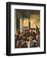 Classroom During Geography Lessons-Carl Hertel-Framed Premium Giclee Print
