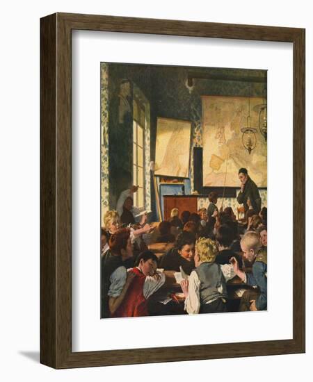 Classroom During Geography Lessons-Carl Hertel-Framed Giclee Print