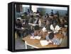 Classroom Full of Children Studying, Teferi Ber, Ethiopia, Africa-D H Webster-Framed Stretched Canvas