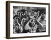 Classroom Full of Students Circling Fingers Around Eyes in Form of Glasses During Music Class-Francis Miller-Framed Photographic Print