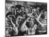 Classroom Full of Students Circling Fingers Around Eyes in Form of Glasses During Music Class-Francis Miller-Mounted Photographic Print