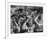 Classroom Full of Students Circling Fingers Around Eyes in Form of Glasses During Music Class-Francis Miller-Framed Photographic Print