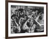 Classroom Full of Students Circling Fingers Around Eyes in Form of Glasses During Music Class-Francis Miller-Framed Photographic Print