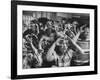 Classroom Full of Students Circling Fingers Around Eyes in Form of Glasses During Music Class-Francis Miller-Framed Photographic Print