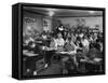 Classroom Scene at School For St. Teresa Church in New Building-Bernard Hoffman-Framed Stretched Canvas