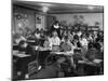 Classroom Scene at School For St. Teresa Church in New Building-Bernard Hoffman-Mounted Photographic Print