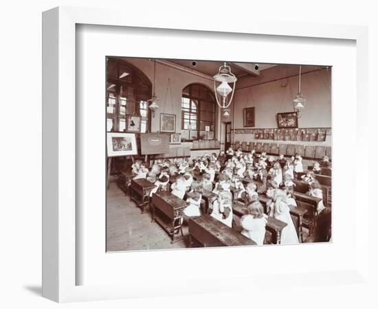 Classroom Scene, Hugh Myddelton School, Finsbury, London, 1906-null-Framed Photographic Print