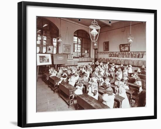 Classroom Scene, Hugh Myddelton School, Finsbury, London, 1906-null-Framed Photographic Print