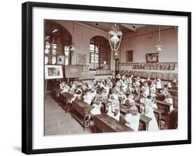 Classroom Scene, Hugh Myddelton School, Finsbury, London, 1906-null-Framed Photographic Print