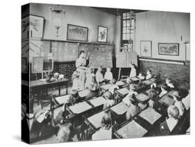 Classroom Scene, Southfields Infants School, Wandsworth, London, 1907-null-Stretched Canvas