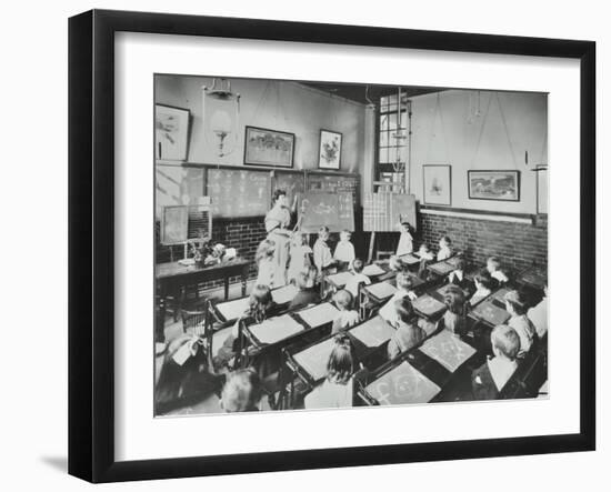 Classroom Scene, Southfields Infants School, Wandsworth, London, 1907-null-Framed Premium Photographic Print
