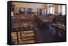 Classroom with Chairs on Desks-William P. Gottlieb-Framed Stretched Canvas