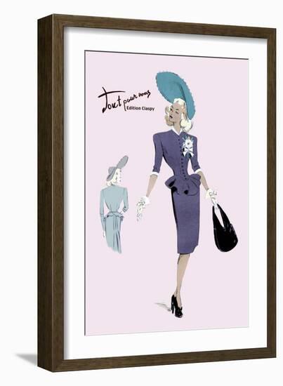 Classy Suit Dress with Hat and Bag-null-Framed Art Print