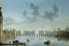 View of London Bridge, C.1632 (Oil on Panel)-Claude de Jongh-Framed Premium Giclee Print