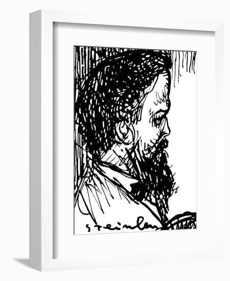 Claude Debussy - portrait by Théophile Steinlen-Theophile Alexandre Steinlen-Framed Giclee Print