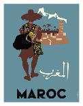 Maroc (Morocco) - Native Moroccan approaches town-Claude Fevrier-Mounted Giclee Print