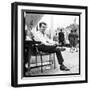 Claude François Having an Outdoor Coffee-Therese Begoin-Framed Photographic Print