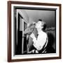 Claude François Kissing His Parrot-Therese Begoin-Framed Photographic Print