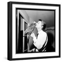 Claude François Kissing His Parrot-Therese Begoin-Framed Photographic Print