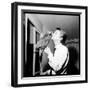 Claude François Kissing His Parrot-Therese Begoin-Framed Photographic Print