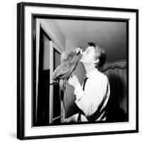 Claude François Kissing His Parrot-Therese Begoin-Framed Photographic Print