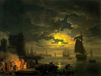 Sunset, Fishermen Pulling in their Nets, 1760-Claude Joseph Vernet-Giclee Print