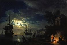Entrance to the Port of Palermo by Moonlight, 1769-Claude Joseph Vernet-Art Print