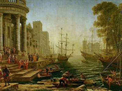 Seaport with the embarkation of Saint Ursula, 1614