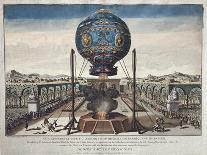 View of the Montgolfier Brothers' Balloon Experiment in the Garden of M. Reveillon-Claude Louis Desrais-Framed Giclee Print