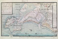 Map of Bas-Poitou and the Ile de Noirmoutier-Claude Masse-Framed Stretched Canvas