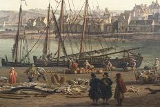 Loading Barrels of Salted Fish at the Port of Dieppe, 1765-Claude Michel Clodion-Framed Stretched Canvas