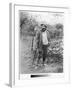 Claude Monet (1840-1926) in His Garden, 1880 (Silver Print) (B/W Photo)-Theodore Robinson-Framed Giclee Print