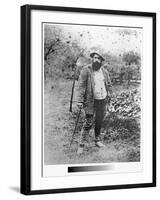 Claude Monet (1840-1926) in His Garden, 1880 (Silver Print) (B/W Photo)-Theodore Robinson-Framed Giclee Print