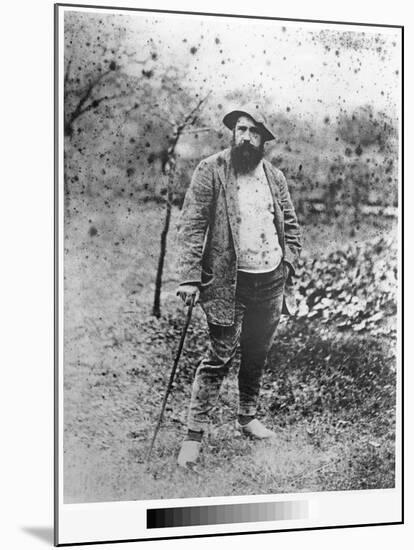 Claude Monet (1840-1926) in His Garden, 1880 (Silver Print) (B/W Photo)-Theodore Robinson-Mounted Giclee Print