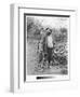 Claude Monet (1840-1926) in His Garden, 1880 (Silver Print) (B/W Photo)-Theodore Robinson-Framed Giclee Print