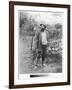 Claude Monet (1840-1926) in His Garden, 1880 (Silver Print) (B/W Photo)-Theodore Robinson-Framed Giclee Print