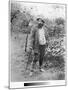 Claude Monet (1840-1926) in His Garden, 1880 (Silver Print) (B/W Photo)-Theodore Robinson-Mounted Giclee Print