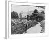 Claude Monet (1841-1926) in His Garden at Giverny, C.1925 (B/W Photo)-French Photographer-Framed Giclee Print