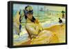 Claude Monet Camille on the Beach at Trouville Art Print Poster-null-Framed Poster