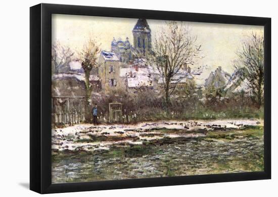 Claude Monet Church of Vetheuil in the Snow Art Print Poster-null-Framed Poster