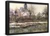 Claude Monet Church of Vetheuil in the Snow Art Print Poster-null-Framed Poster