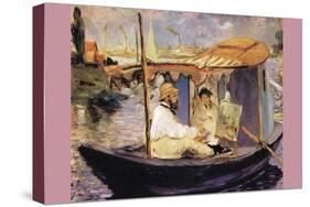 Claude Monet Dans Son Bateau Atelier-Edouard Manet-Stretched Canvas