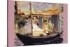 Claude Monet Dans Son Bateau Atelier-Edouard Manet-Stretched Canvas