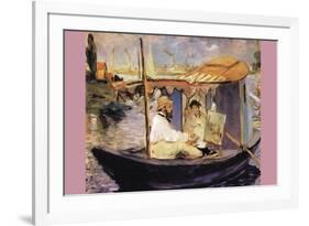 Claude Monet Dans Son Bateau Atelier-Edouard Manet-Framed Premium Giclee Print