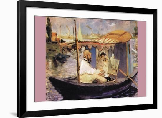 Claude Monet Dans Son Bateau Atelier-Edouard Manet-Framed Premium Giclee Print