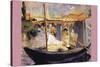 Claude Monet Dans Son Bateau Atelier-Edouard Manet-Stretched Canvas